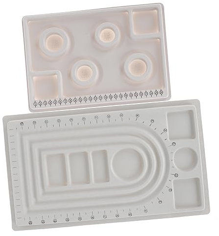 Lurrose 2piezas Tableros De Diseño De Cuentas Para Pulseras Collar y Abalorios Herramienta Para Hacer Joyas Organizador De Cuentas