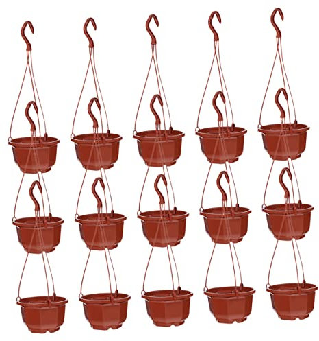 POPETPOP Pots De Fleurs Suspendus en Chlorophytum - 15 Ensembles en Plastique - Parfaits pour La Maison Le Jardin Et Le Parc - Faciles À Installer