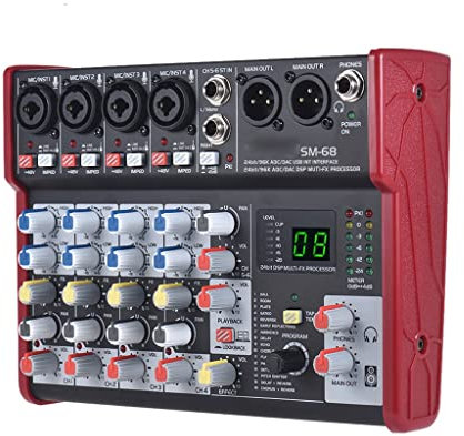 SM-68 6-kanals mixer digital ljudkort mixerkonsol Inbyggd 16 effekter med stöd för USB-ljudgränssnitt