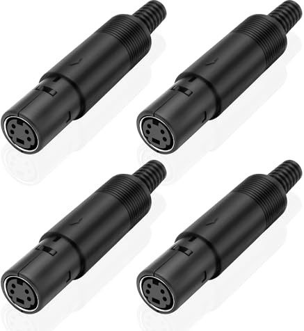 MEIRIYFA S-Video Mini DIN 4-stifts honkontakt adapter lödklämmor signalöverföring kontakt för TV VCR DVD-datorspelare – 4 stycken (4-stifts uttag)