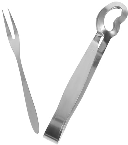 Ciieeo Set di Posate Pratico e Sicuro per Lumache in Acciaio Inossidabile Pinze e Forchette dal Design Speciale per Frutti di Mare per Uso Quotidiano