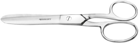 Westcott E-30872 00 Forbici completamente in acciaio Steel, punte arrotondate, 18 cm, Argento