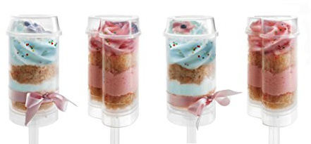 IBILI 792900 Set 4 Moules Push Up Cake 2 Coeurs + 2 Rondes Plastique