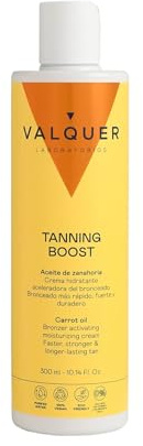 Valquer Crema Aceleradora del Bronceado. Hidratante Corporal con Aceite de Zanahoria para Rayos UVA y Solarium. Bronceado Rápido y Duradero con Piel Suave y Radiante. Vegano. 300 ml