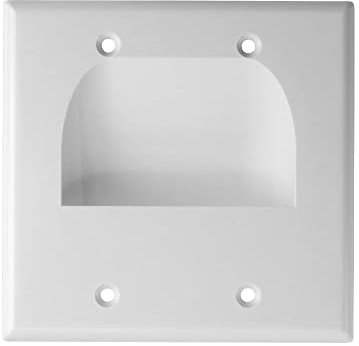 Inverted Dual-Gang Bundled Wall Plate, White