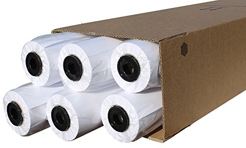 CABRO Plotterpapier Color 90 g/m² – Rolle 610 mm x 50 m | Hülse 50 mm | Weißes Inkjet- und CAD-Papier für brilliante Farben & exakte Linien - 6 Rollen