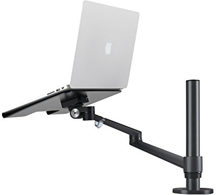 ThingyClub® Adjustable Aluminium Universal Single Laptop Notebook or Tablet Desk Mount Arm Stand Bracket with Tilt and Swivel