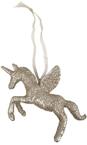 HPS Anhänger mit champagnerfarbenem Glitzer Einhorn