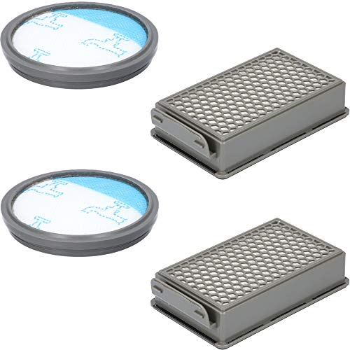 McFilter | 2x Filterset geeignet für Rowenta RO3731EA Compact Power Cyclonic Staubsauger, enthält 4 Filter - 2x Filterkassette, 2x Rundfilter, Alternative für ZR005901