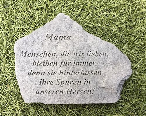 Gedenkstein Mama Menschen die wir lieben … Steinguss 18 x 14 cm zum Legen oder Hängen Trauerstein Grabschmuck Grabdekoration Friedhof