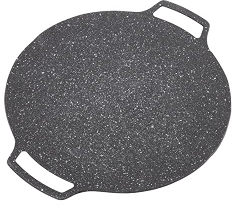 Sartén para parrilla coreana, sartén para parrilla redonda antiadherente para barbacoa coreana, plancha para barbacoa redonda con asa, placa de estufa multifuncional (Gas Model 33cm)
