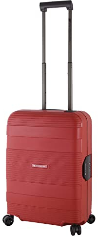Von Cronshagen Reisetrolley Farman | Koffer mit Hartschale aus Polypropylen | Trolley mit Dreipunktverschluss | praktische Innenaufteilung | mit TSA Zahlenschloss (rot, S - Handgepäck)