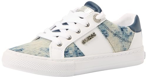 GUESS Damen Loven Sneaker, White Blue 171, 39 EU