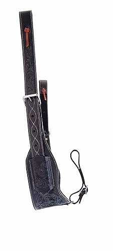 SHOWMEN CRAFT western häst blommig verktyg läder bakre flank sadel rep baksida svart cinch med billets