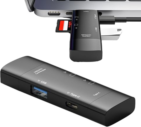 Teksome Lecteur de Carte mémoire USB | Lecteur de Carte USB pour Ordinateur, PC, Voiture,Lecteur de Carte de Voiture Multifonction Carte mémoire TF, USB3.0, Voiture OT Prend en Charge l'ordinateur de