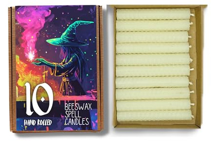 Phoenix Candle Company Set di 10 candele in cera d'api da 10 cm (1 bianco)