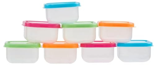 Hyper Mart Mini Storage Containers set of 8 With Lids, Ideal for Baby Feeding, Freezer Foods, Leftover snack Jelly, Yogurt, for Travel