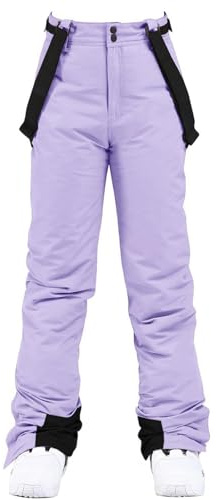 HOTIAN Pantalones de esquí para mujer, pantalones de snowboard para mujer, cálidos, impermeables, resistentes al viento, desmontables, para esquí de fondo, pantalones térmicos, pantalones de