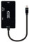Convertitore Mini DP a VGA/DVI/HDMI 3 in 1 nero, lunghezza 15 cm. Questo versatile adattatore è ideale per collegare il tuo dispositivo Mini DisplayPort a schermi con ingressi VGA, DVI o HDMI.