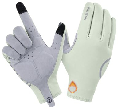 INBIKE Guantes Ciclismo MTB Hombre Invierno Guantes Termicos Forro Polar Pantalla Táctil Moto Bici Correr Elástico Guantes Largos a Prueba de Viento Bicicleta