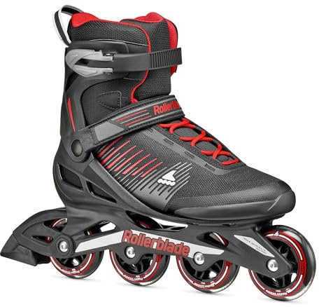 Rollerblade ZETRABLADE, Inline Skates für Männer, Fitness Inliner, Schwarz/Rot, 47/47.5