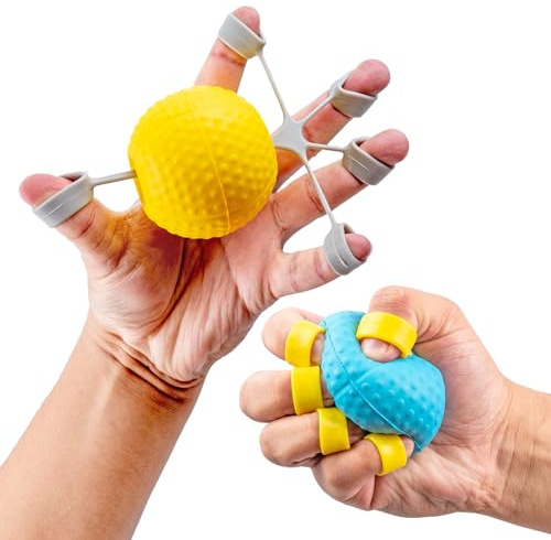 HHuanwfer Finger-krafttraining,Ball ohne Dekompression Therapy Hand Ball，Stressball Krafttraining Durch Die Hand，Rehabilitation Für Alte Menschen，6 Set