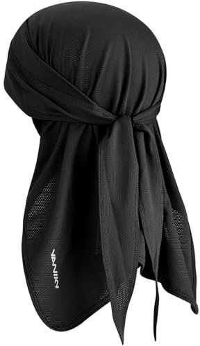 YANIKY Bandana Herren - Atmungsaktiv Kopftuch Sommer Durag, Face Hat Kopf-&Nackenschutz Bandana Cap Damen Multifunktionstuch 3 in 1 Elastisch Halstuch Sport Kopftuch (Schwarz)