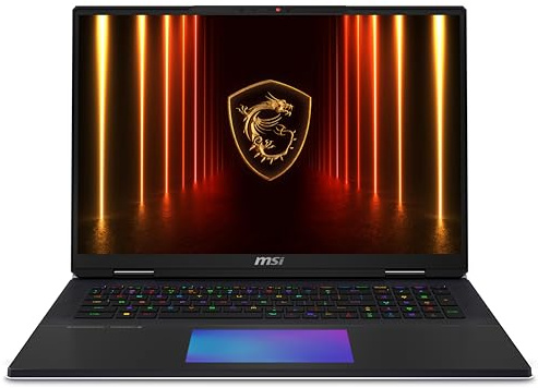 MSI Titan 18 HX AI 18 120Hz MiniLED UHD+ Gaming Laptop: Intel Ultra 9-285HX, NVIDIA Geforce RTX 5080, 64GB DDR5, 4TB NVMe SSD, Thunderbolt 5, Wi-Fi 7, Win 11 Pro: Black A2XWIG-616US