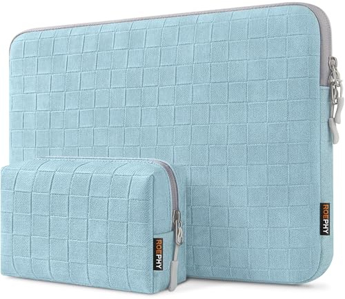 ROEPHY 16 Inch Laptop Sleeve Case,Water-Resistant Laptop Protective Carry Case with Accessory Pocket for MacBook Pro 16 / Dell/HP Pavilion Envy/Lenovo ThinkPad IdeaPad/ASUS Vivobook, Blue