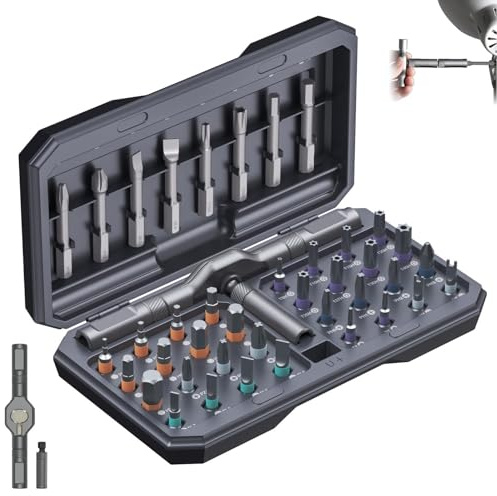 42 in 1 Ratchet Screwdriver Set, Magnetic Screwdriver Sets with 40 PCS Bits, Repair ScrewdriverTool with Detachable Ratchet Handle, Portable Repair ScrewdriverSet for Furiture Bicycle and DIY