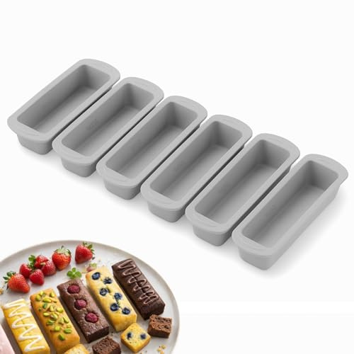 AKENZ - 6 Moules air fryer silicone platinum rectangulaires mini cakes individuel gateau pâtisserie compatible Ninja, Philips, Moulinex double compartiment