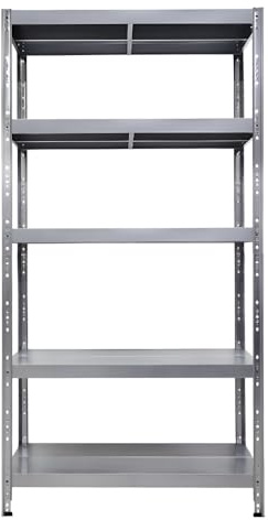 MA MAISON Scaffale Metallo Maciste - 5 piani, Zincato Antiruggine, Sistema Anti-sgancio, Casa, Ufficio, Garage, Cantieri, 1300 kg, Altezza Regolabile - Senza Bulloni (100 x 50 x 195h cm)