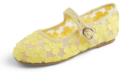 Feversole Lace Bailarinas Niña de Vestir Zapatos Cómodos para Ceremonias Ballet Flats