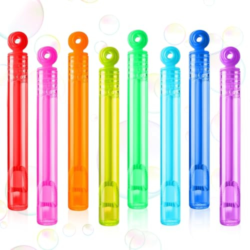 32 Stück Mini Seifenblasen Set, 8 Farben Mini Blasenstäbe, Seifenblasen Stäbe Klein für Kinder, Ideal für Hochzeit Kindergeburtstag Gastgeschenk Mitgebsel
