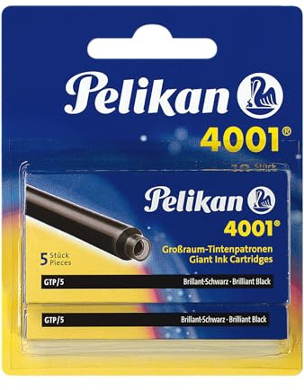 Pelikan 4001 Ink Cartridge for Fountain Pen - Brilliant Black (Pack of 10)