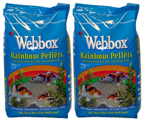 20kg Webbox Rainbow Pellets Floating KOI CARP & All Pond Fish Food