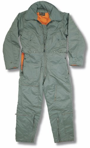 USA Style Heavy Duty Flight Suit/Boiler Suit. (42 Chest, Olive)