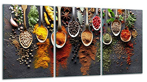 TMK | Tabla de cortar de cristal templado, 3 piezas, 90 x 52 cm, para vitrocerámica e inducción, especias