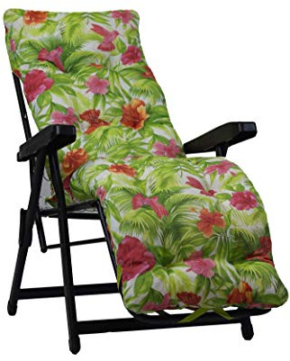 TECNOCUCI Cuscino Imbottito per Sdraio con poggiapiedi (160x45cmx10cm) - 100% Made in Italy - Ricambio Cuscino Ideale per Sdraio da Giardino