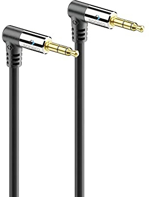 Sonero® premium Audiokabel mit 2x 90° Stecker, 3.5mm Klinke, 3,00m, vergoldete Kontakte, schwarz