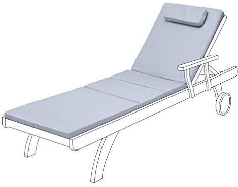 Gardenista Remplacement de Coussin de transat de Jardin | Coussin de transat de Jardin extérieur inclinable de Patio | Résistant à l'eau | Rempli de Fibres légères | Durable et Confortable (Gris)