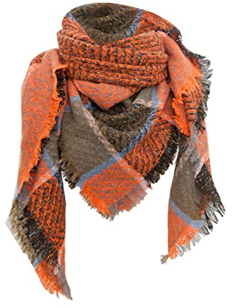 YYOUT Mulltuch Schal Erwachsene Warmer Winter-Fall-Deckenschal für Damen, stilvoll, weich, klobig, kariert, riesiger Schal, Schal Schwarz Gepunktet