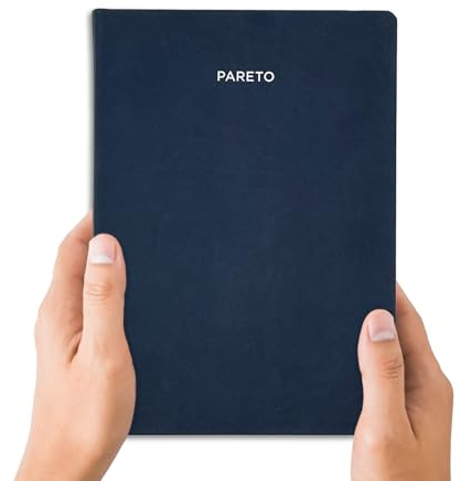 Pareto Planer (undatiert) – Perfekt organisiert Ziele erreichen, Produktivität steigern, gute Gewohnheiten entwickeln | Buchkalender, Wochenplaner, Tagesplaner, Erfolgsjournal, Organizer | Navy