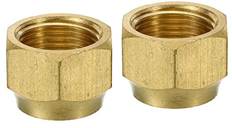 sourcing map Laiton Flare Bouchon 5/8 Flare Femelle Flare Tube Raccord Écrou Connecteur Adaptateur pour HVAC Climatisateur Paquet de 2