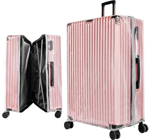 Yotako Upgraded Suitcase Covers with Zippered - Clear PVC Luggage Covers for Suitcase Protectors 30 Inch