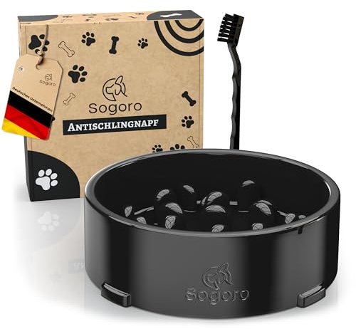 Sogoro Antischlingnapf Hunde mit Bürste zur einfachen Reinigung und bis zu 700ml Kapazität, mit Anti-Rutsch-Effekt und Ideal für mittlere und große Hunde | Antischlingnapf Hunde | Schlingnapf Hunde
