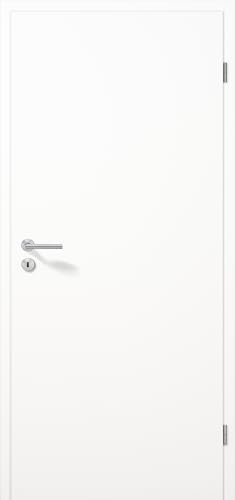 Hochwertige Zimmertür - Komplettpaket (Zarge + Griff) - Innentür - Walzlackoberfläche - Weiß RAL 9010 - Röhrenspan - Höhe 1985 mm (Weiß I Breite 860 mm I DIN Links, Wandstärke 200 mm (198-217 mm))