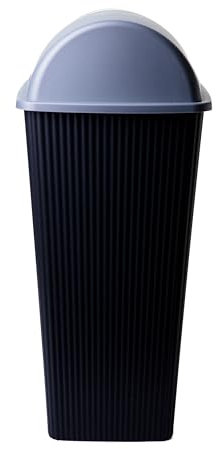 SUSTANIA Poubelle de cuisine, avec couvercle basculant, 50 l, pour cuisine et bureau, couleur anthracite/gris, dimensions : 65 x 38 x 26 cm, fabriquée dans l'UE