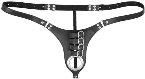 Manlig bälte, läderrem, kroppssele, burlåsanordningar Bondage-tillbehörset för män (svart)