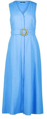 zero Damen Midikleid mit Gürtel 38, Ocean Blue